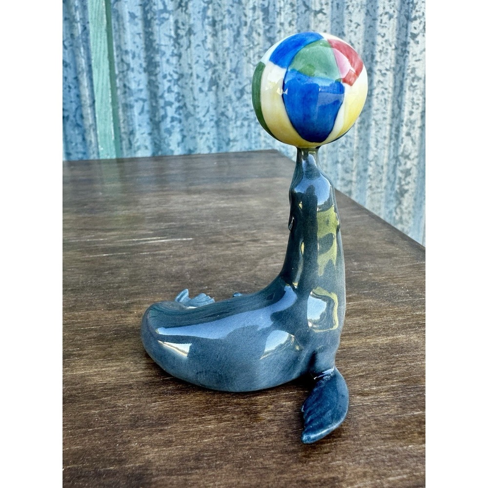 Royal Copenhagen Mini Collection Sea Lion with Ball Figurine 202 Circus 1st Qlty - Picture 7 of 11
